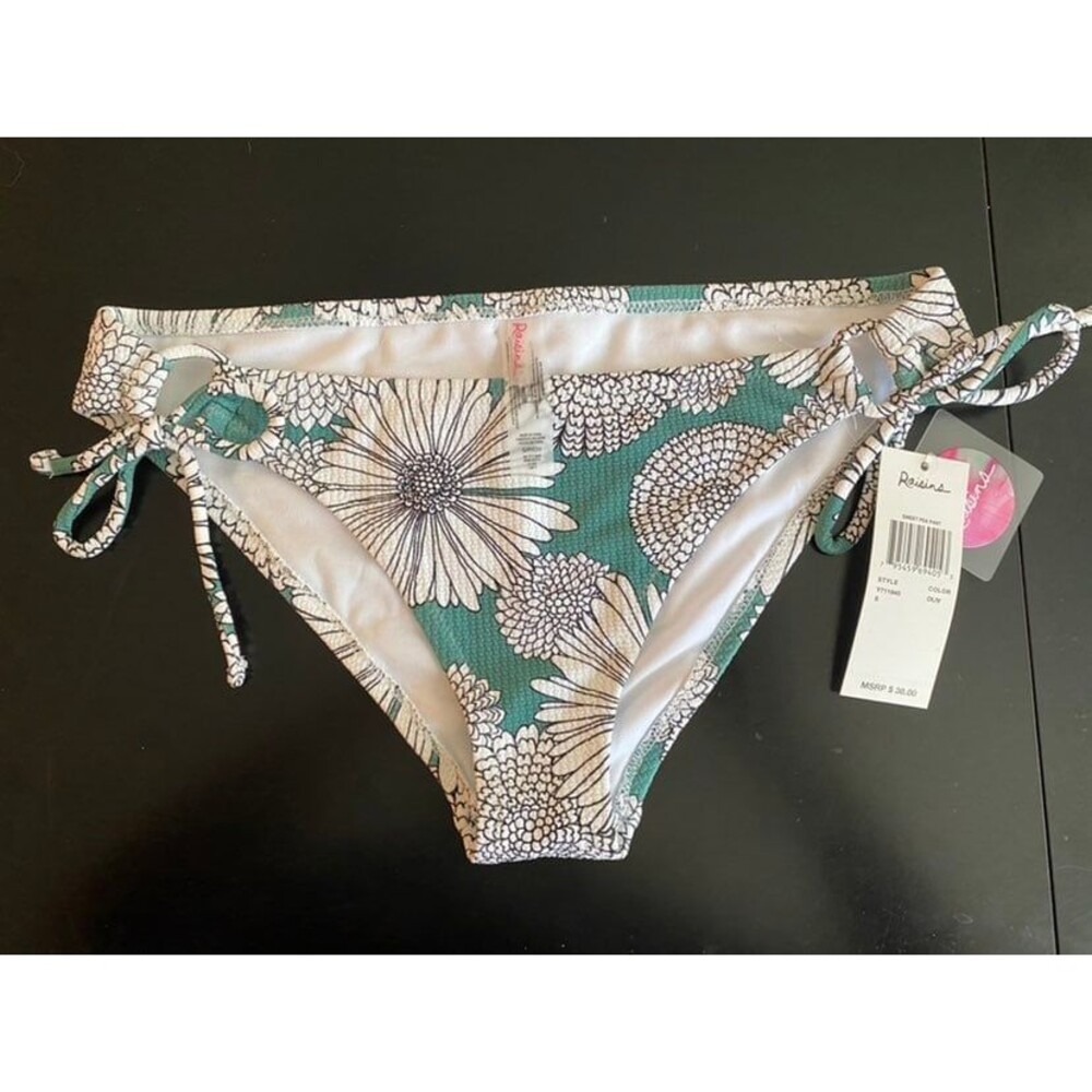 Raisins Blue/Green Flower Bikini Bottoms size Small